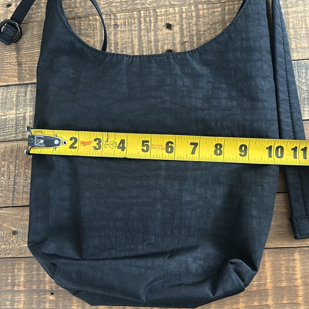 BAGGU Black Small Nylon Sling Bag with Rosette - Picture 6 of 8